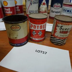 Imperial, Spot Oil and Super Lubricant oil cans