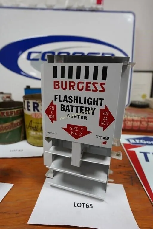 Burgess Flashlight battery center display stand