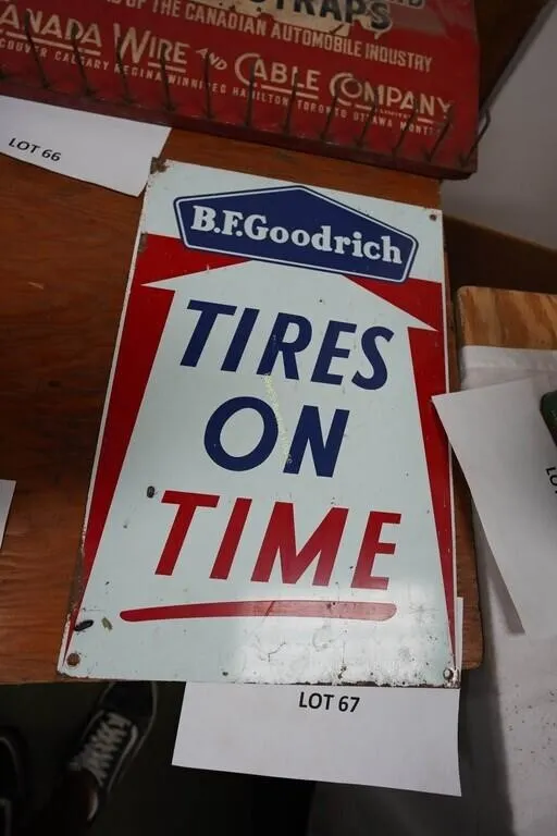 B.F Goodrich �Tires On Time� metal sign
