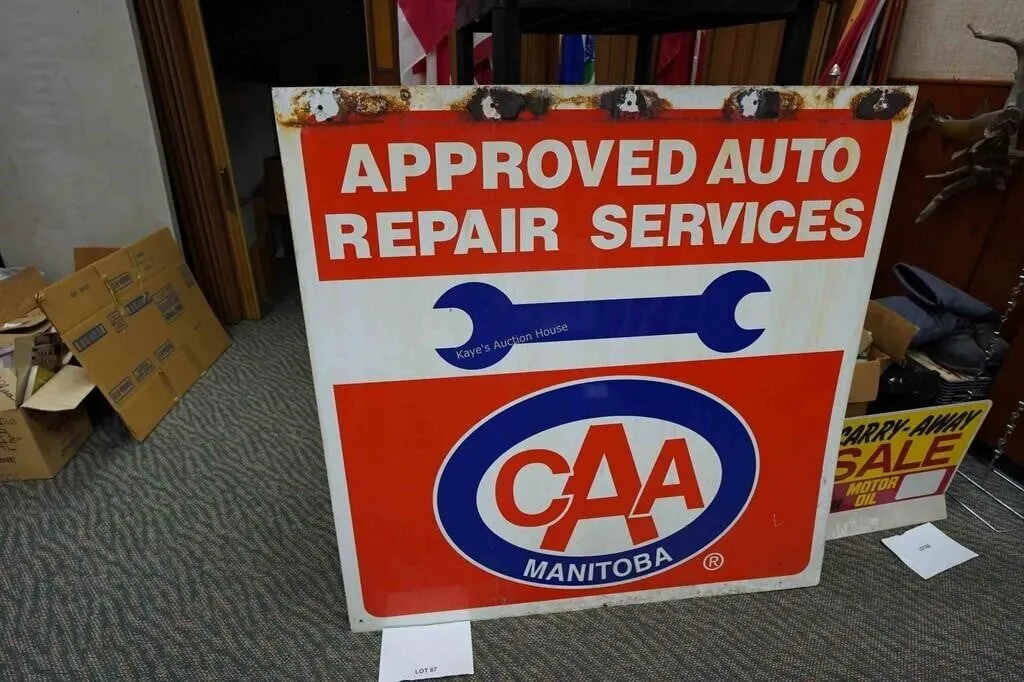 CAA Manitoba metal sign