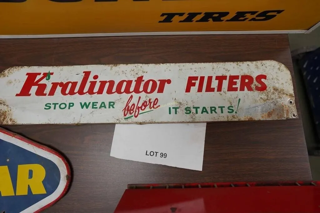 Kralinator filter metal sign