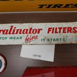 Kralinator filter metal sign