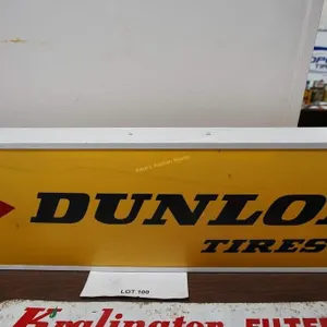 Dunlop Tires hanging light-up sign