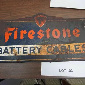 Firestone battery cables metal sign