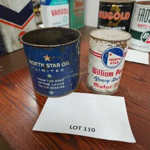 North Star & William Penn motor oil cans