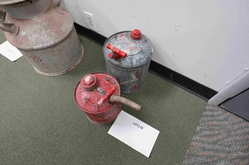 vintage metal gas cans