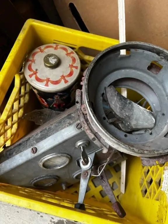 Vintage car parts tin can tractor parts
