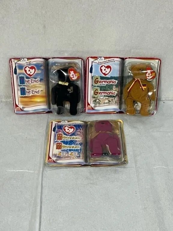 3 Vintage Ty Beanie Babies in Package
