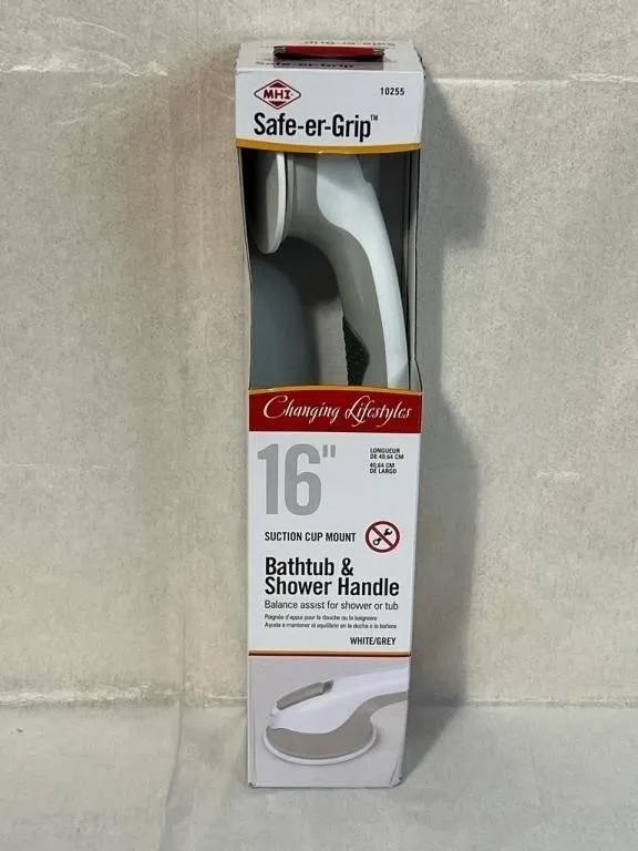 New 16 inch Suction Shower and Tub Handle