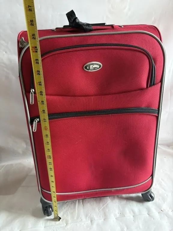 Red Hercules Luggage rolling suitcase
