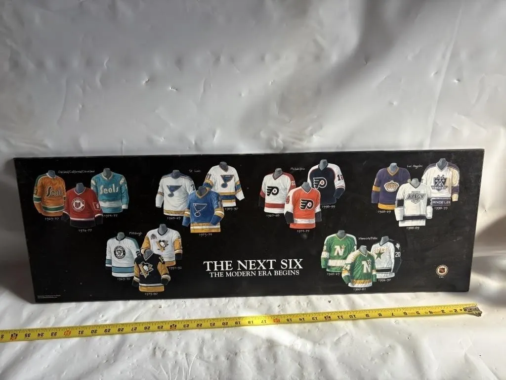 NHL 'Next Six' Team Jersey Evolution Wall Plaque