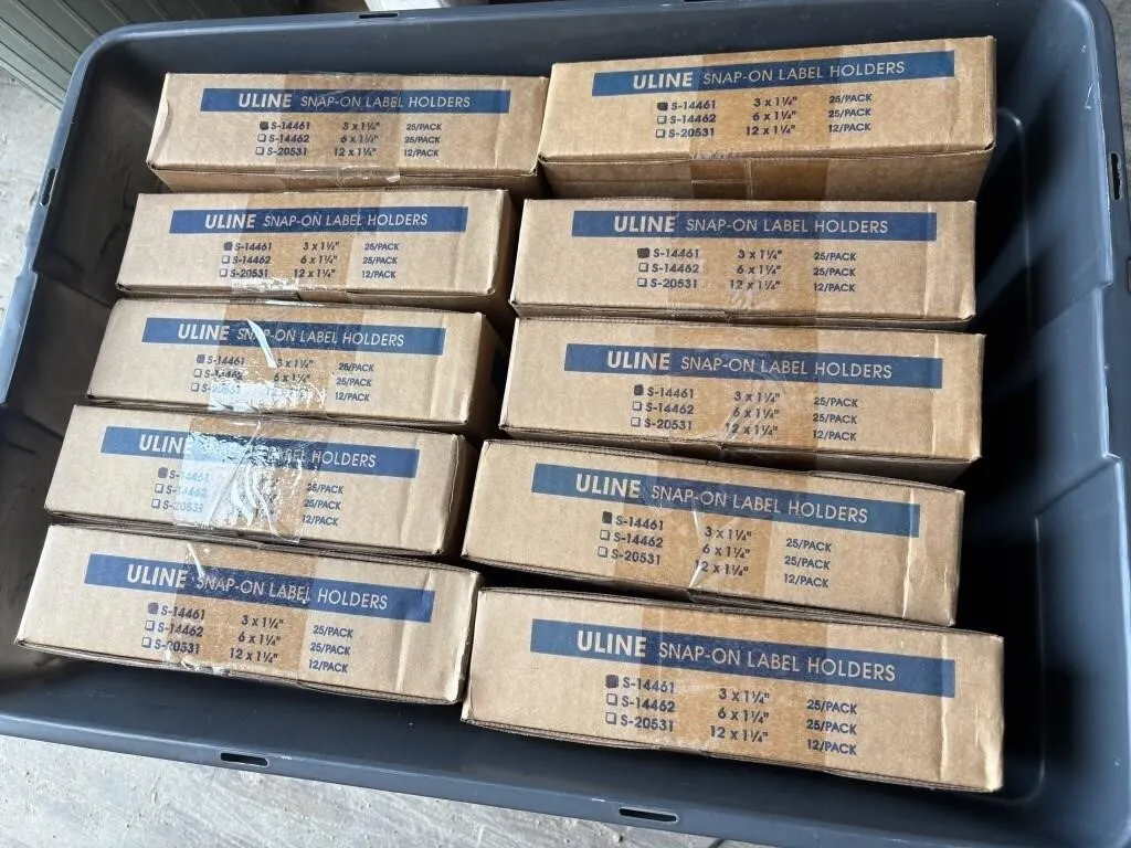 Uline Snap-On Label Holders, 10 Boxes, 25/Pack