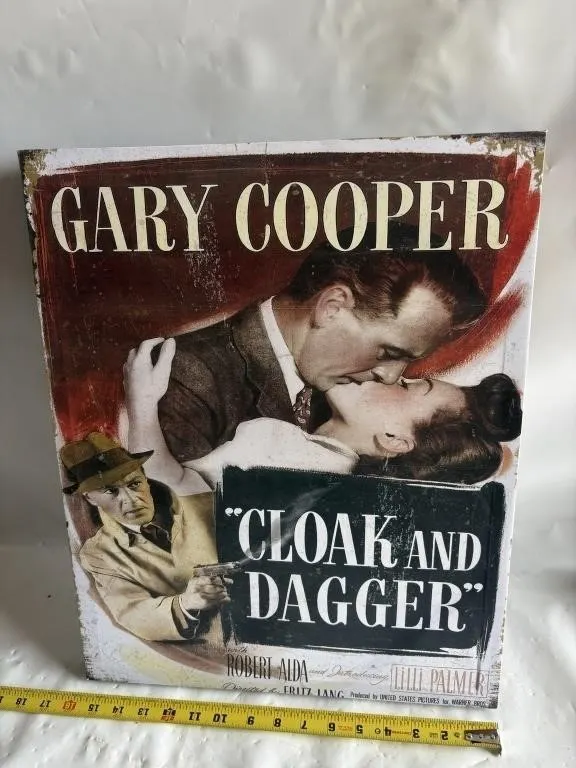 Gary Cooper "Cloak and Dagger" Canvas Movie Post