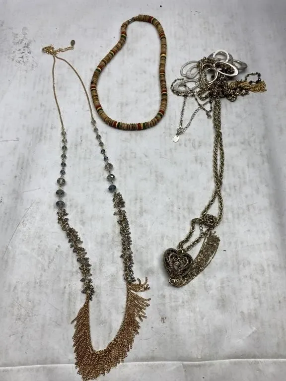 Assorted Costume Necklaces, incl. Wood Bead &