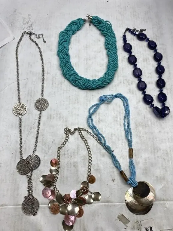 Lot of 5 Beaded & Statement Necklaces