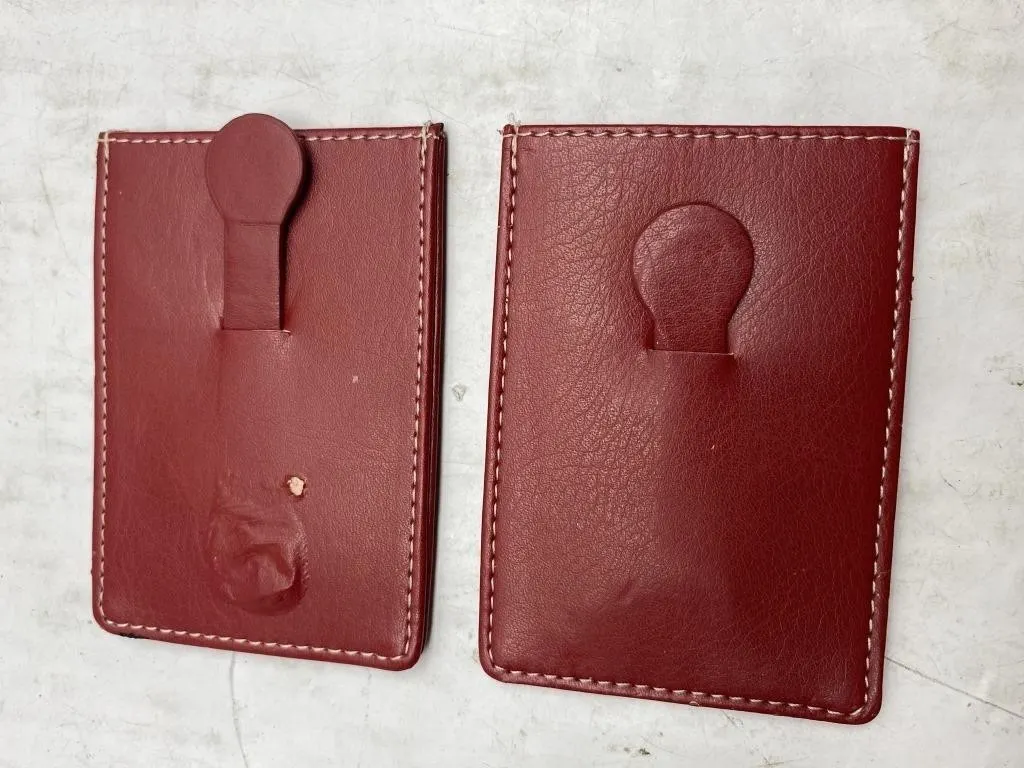 Set of 2 Red Leather Card Holders