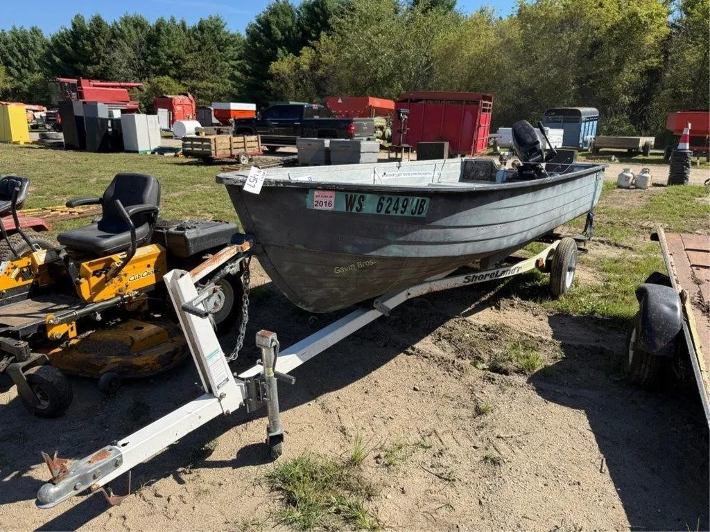 14' Boat with Trailer and 20HP Motor