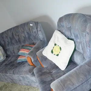 Couch, Swivel Rocker, Love Seat - includes pillows