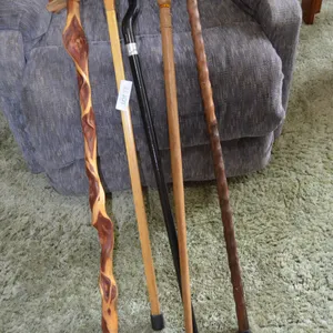5 Walking Canes with variety of shapes