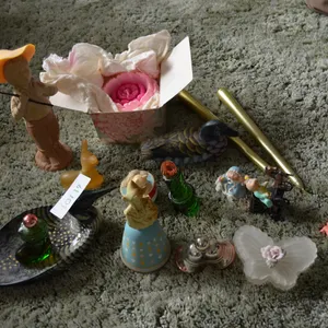Assortment of Ornaments, Candle, Miniatures