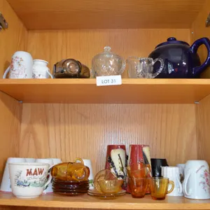 Variety of Coffee Mugs, Sugar and Creamer, Teapot, Cups and Saucers