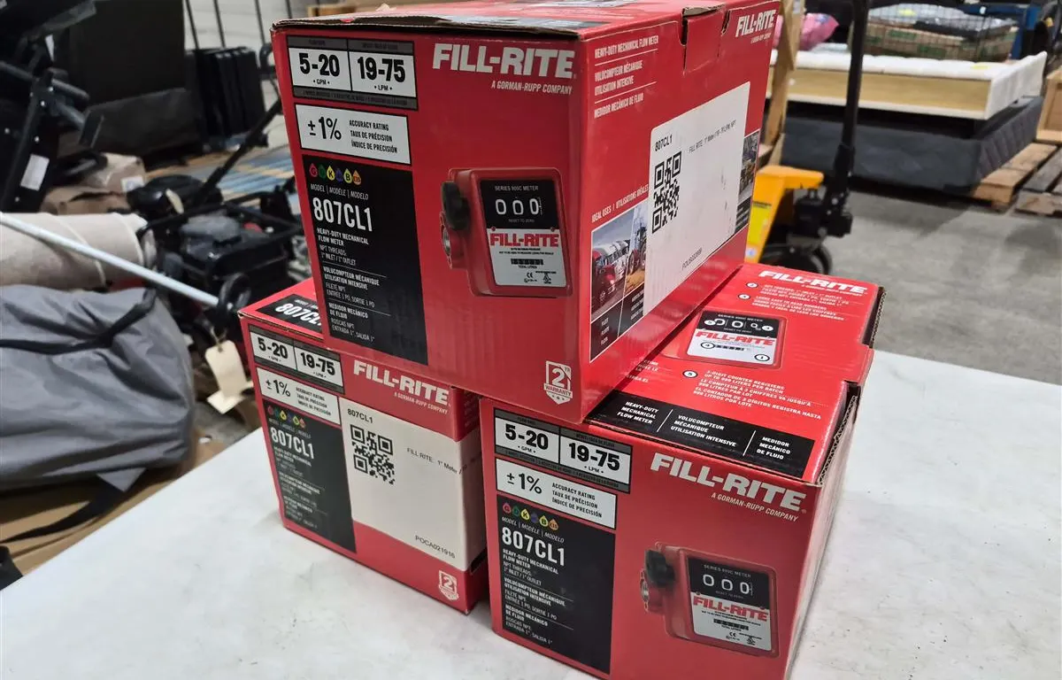 (3) Fill-Rite 807CL1 Mechanical Flow Meters
UNRESERVED