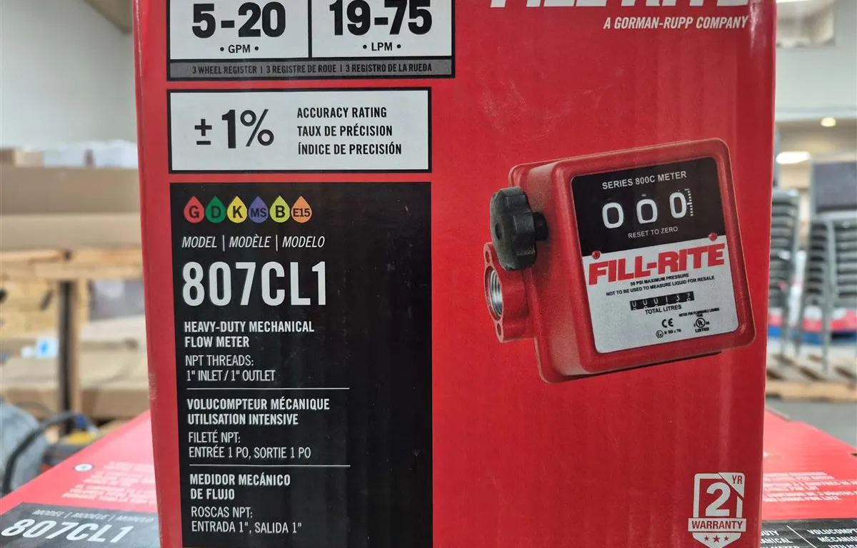 (3) Fill-Rite 807CL1 Mechanical Flow Meters
UNRESERVED