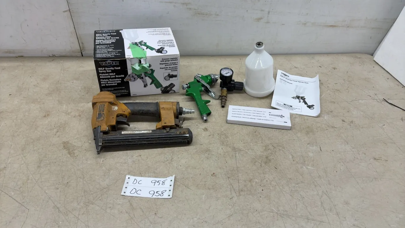 Stanley Bostitch BT35B 18-Gauge Brad Nailer and New Vaper 19023 HVLP Gravity Feed Spray Gun Kit