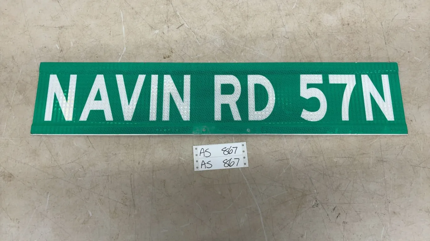 Navi Rd 57 N Street Sign -29.75” x 6.5”