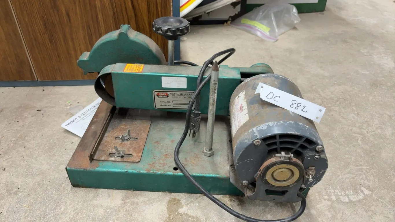 Foley-Belsaw Twinfit 8 Section Model Saw Sharpener with Electric Motor and Grinding Wheel