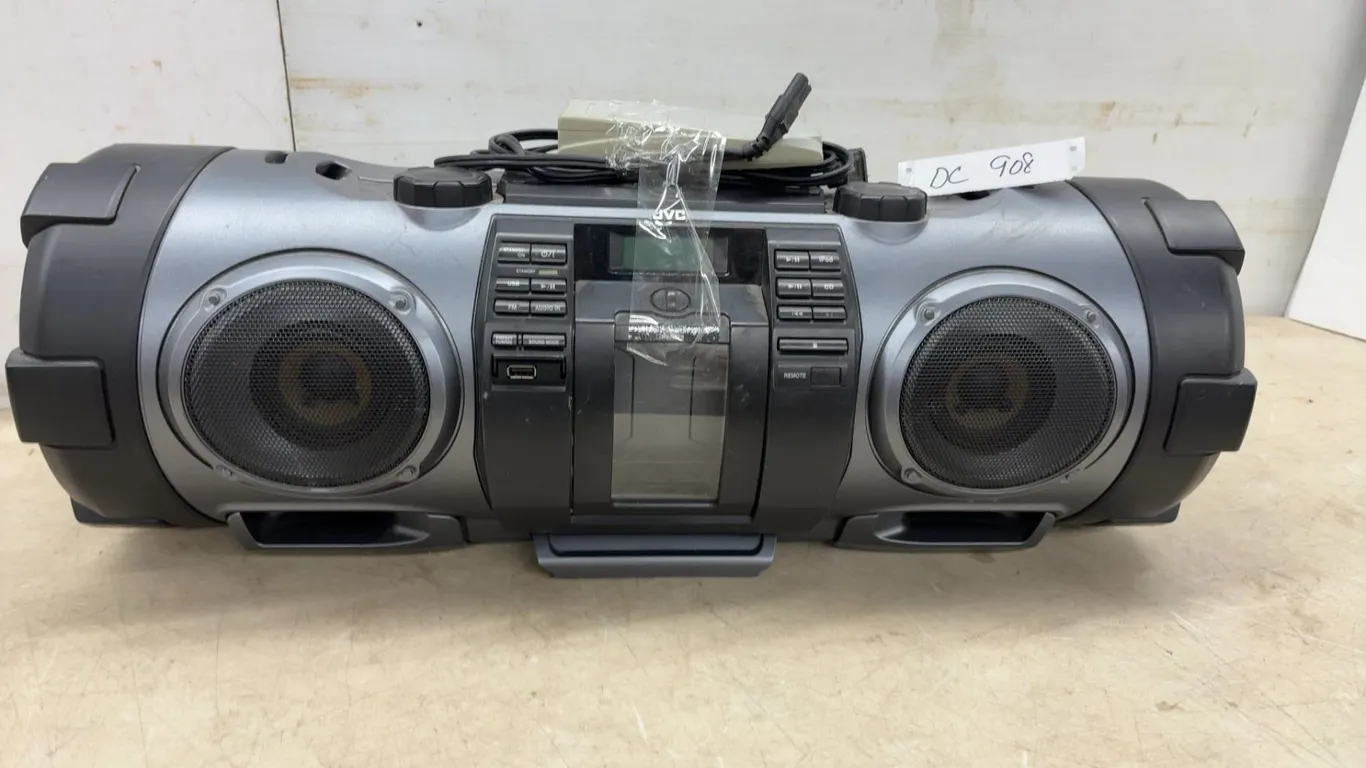 JVC RV-NB70B Powered Woofer CD Boombox with FM Radio, USB, and iPod Dock, 2011