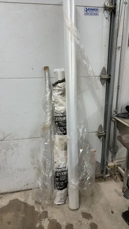 Plastic Sheeting, 75” and 48” Wide, Undetermined Quantity