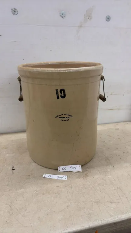 Vintage Medalta Potteries 10-Gallon Stoneware Crock, Redcliff, Alberta