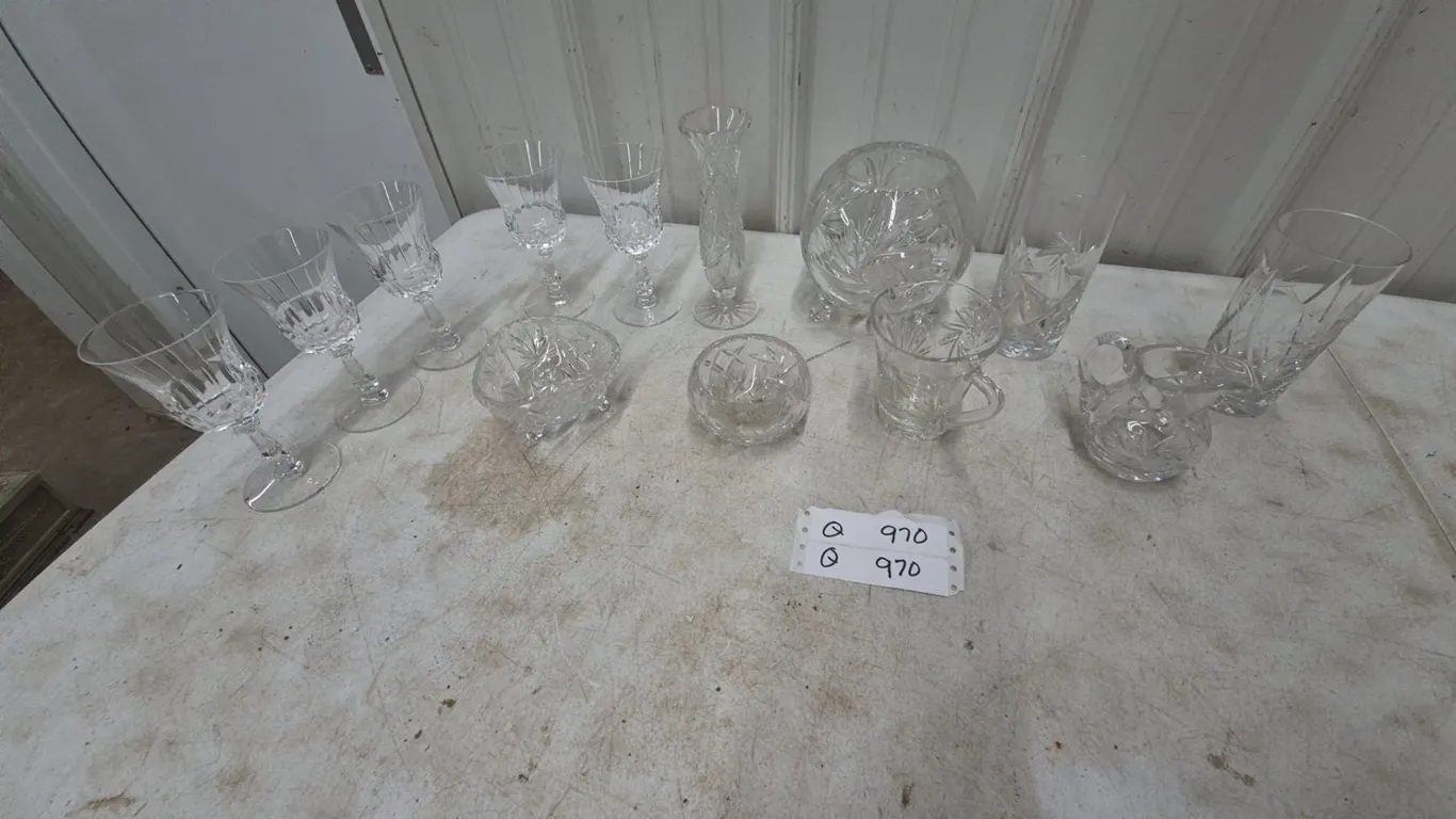 Assorted Cut Crystal Stemware, Vases, and Bowls (13 Pieces)