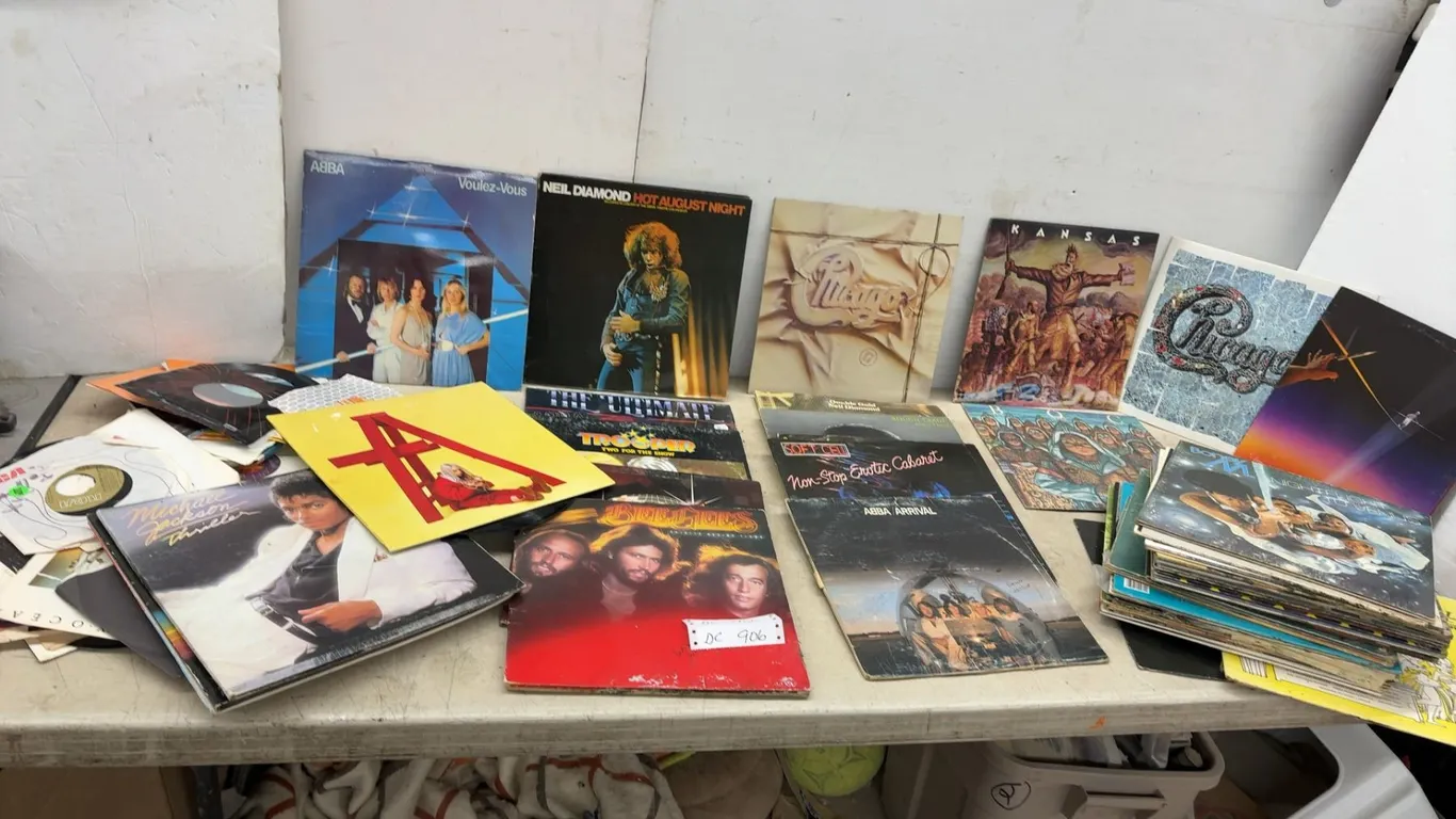 Vinyl Records Including ABBA, Neil Diamond, Michael Jackson, Chicago, Kansas, Bee Gees, Sone Water