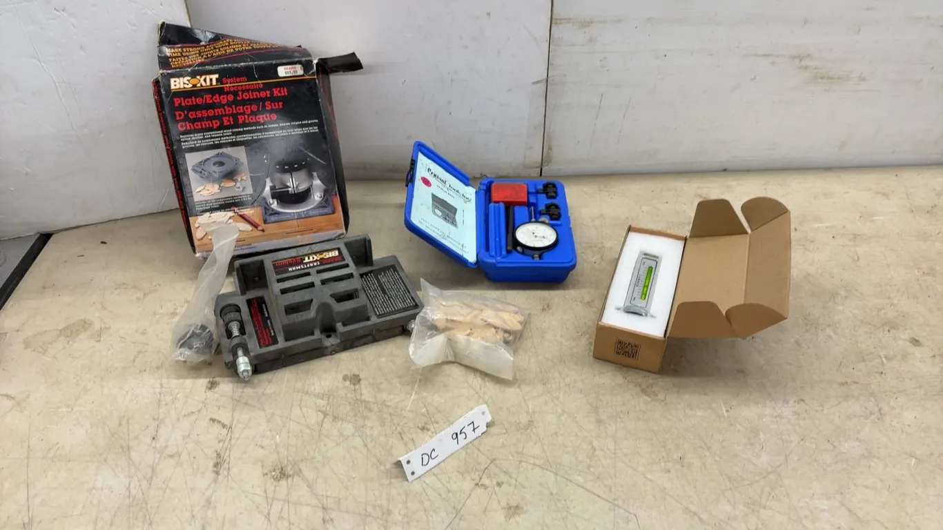Sears Craftsman Bis-Kit System Plate/Edge Joiner Kit, Dial Indicator Set, Camber Gauge
