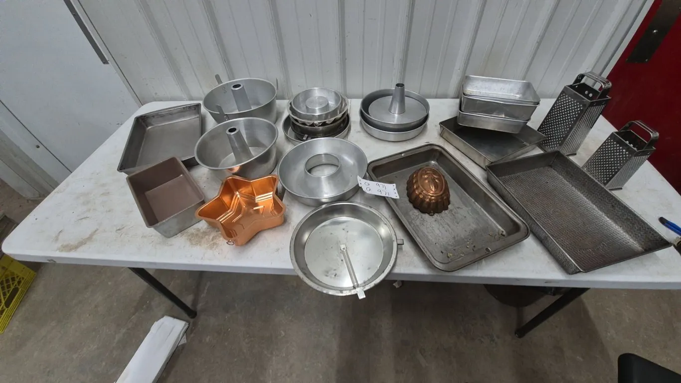 Assorted Baking Pans and Graters: Bundt Pans, Angel Food Cake Pans, Loaf Pans