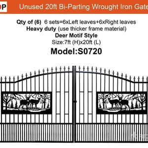 Quantity of (6) 2026 SUNTOP S0720 20 ft Wrought Iron Bi-Parting Driveway Gate (Unused)