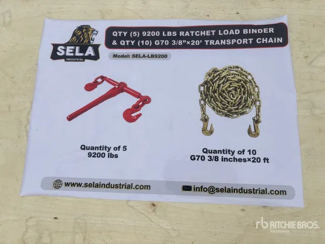 Quantity of 2026 SELA LB9200 Ratchet Binders & Transport Chains (Unused)