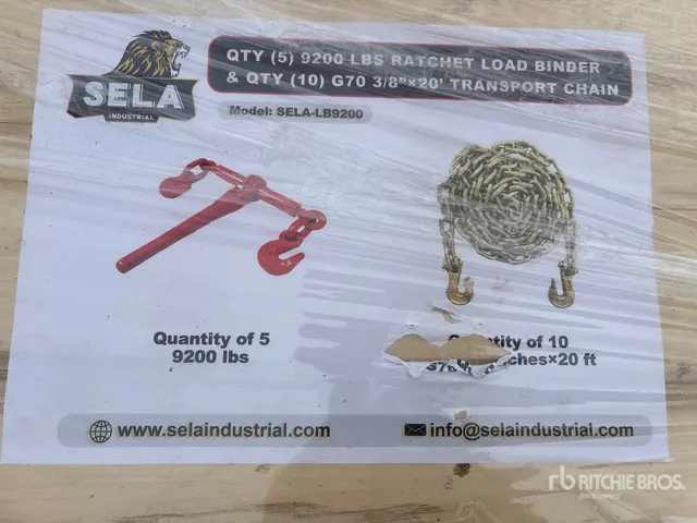 Quantity of 2026 SELA LB9200 Ratchet Binders & Transport Chains (Unused)