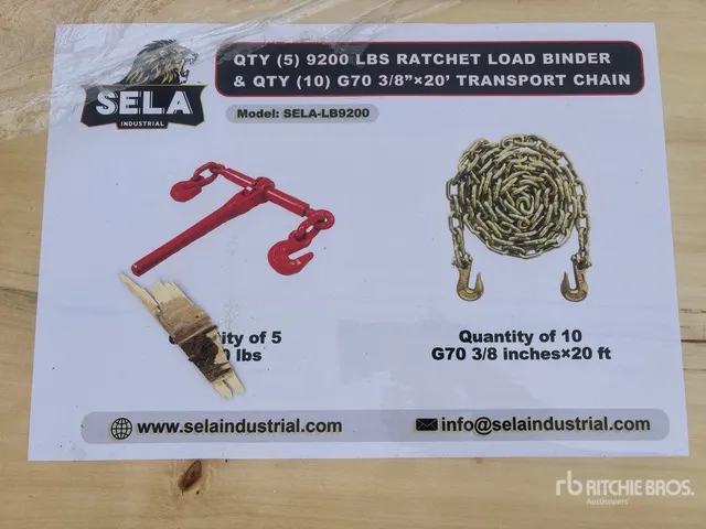 Quantity of 2026 SELA LB9200 Ratchet Binders & Transport Chains (Unused)