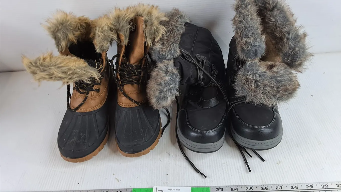 (2) Pairs of Winter Boots - Size 8 & 9