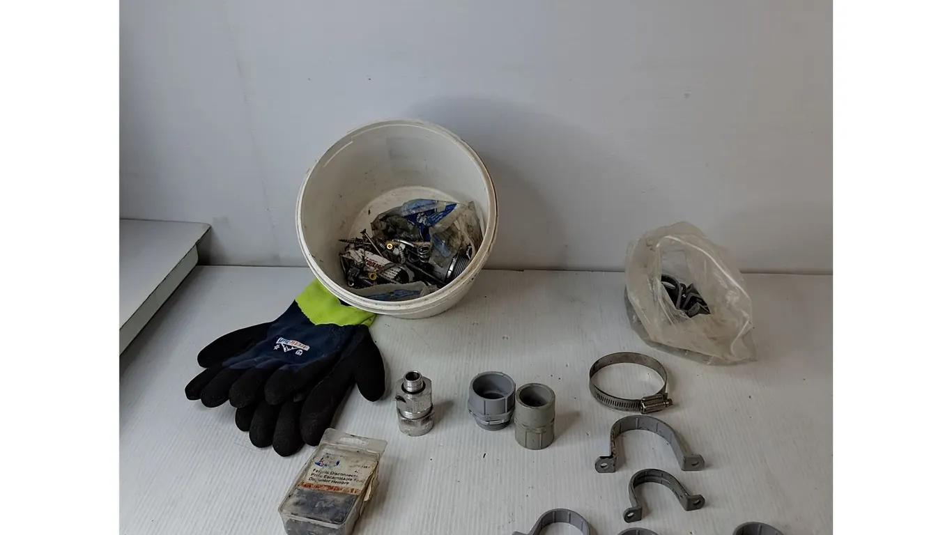 Work Gloves (used), O-Rings, Clamps, Misc