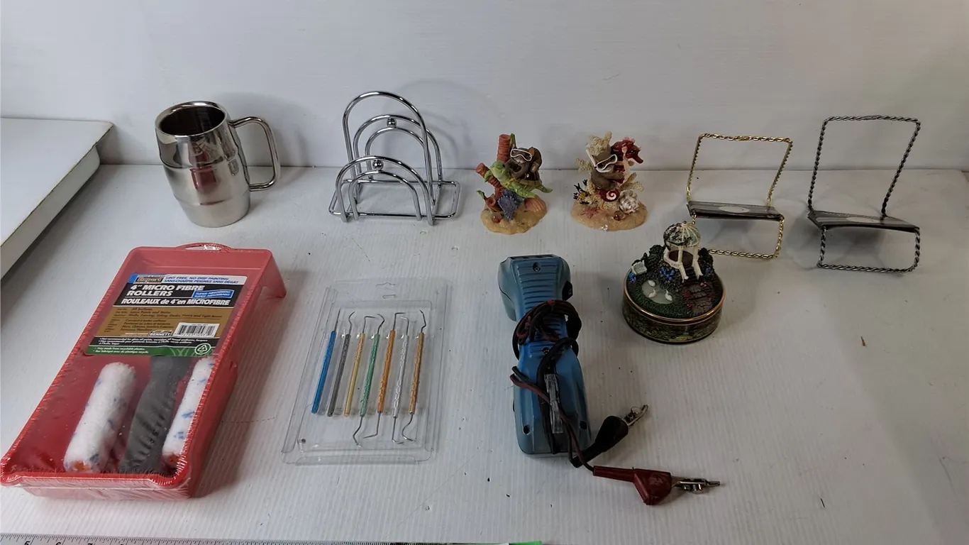 Lineman's Test Set, Ceramic Figurines, Plate Easels, Misc.