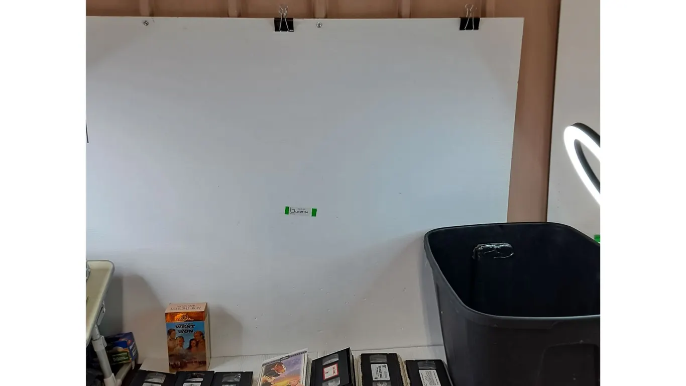 (13) VHS Tapes and Black Tote Bin, Cannot Ship Tote