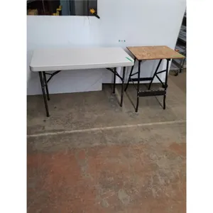 (2) Tables (Lifetime 4' Folding, Sawhorse w/Plywood Top) - Cannot Shop