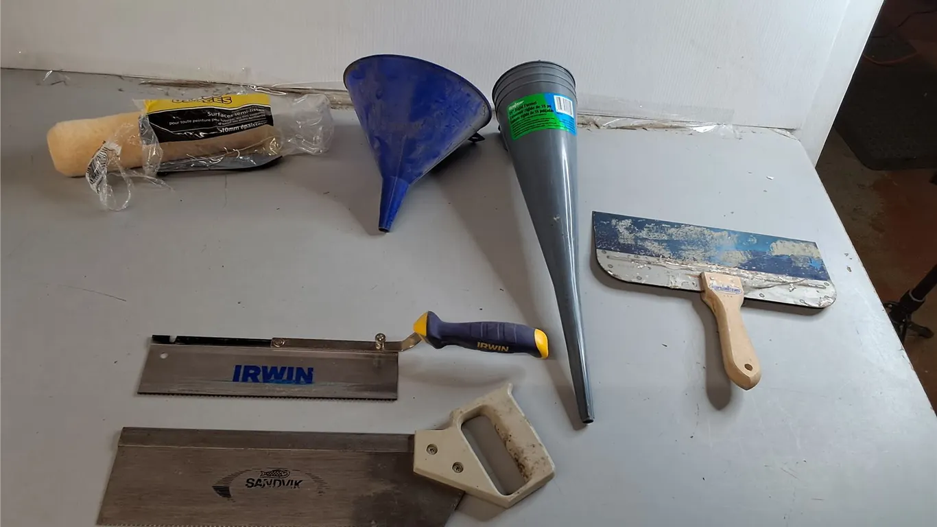Funnels, Hand Saws, Taping Knife, Misc.