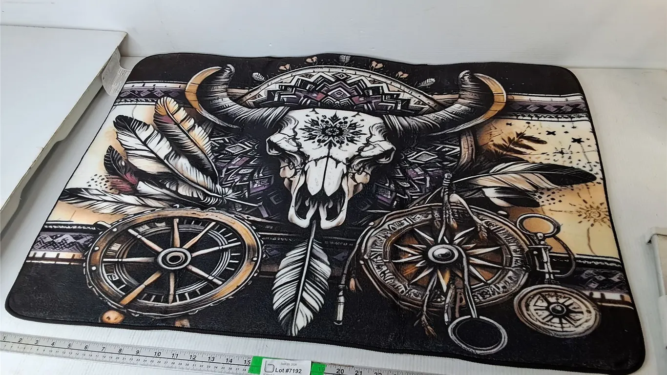 Cowskull Cushioned Floor Mat 35" x 23.75"