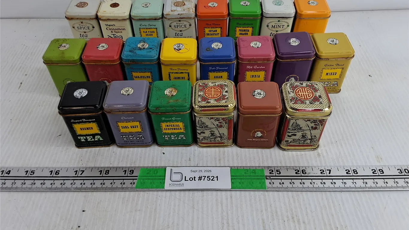 Assorted Vintage Spice Tin Containers