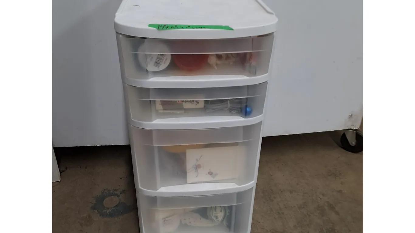 * Sterilite 4-Bin Cart w/Assorted Contents - Cannot Ship